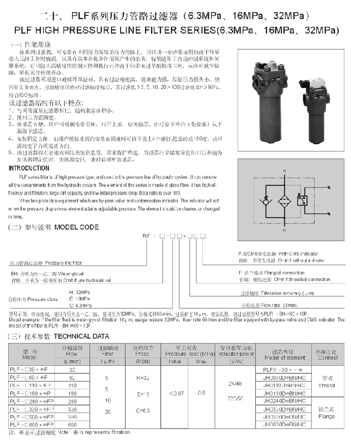 PLF系列压力管路过滤器